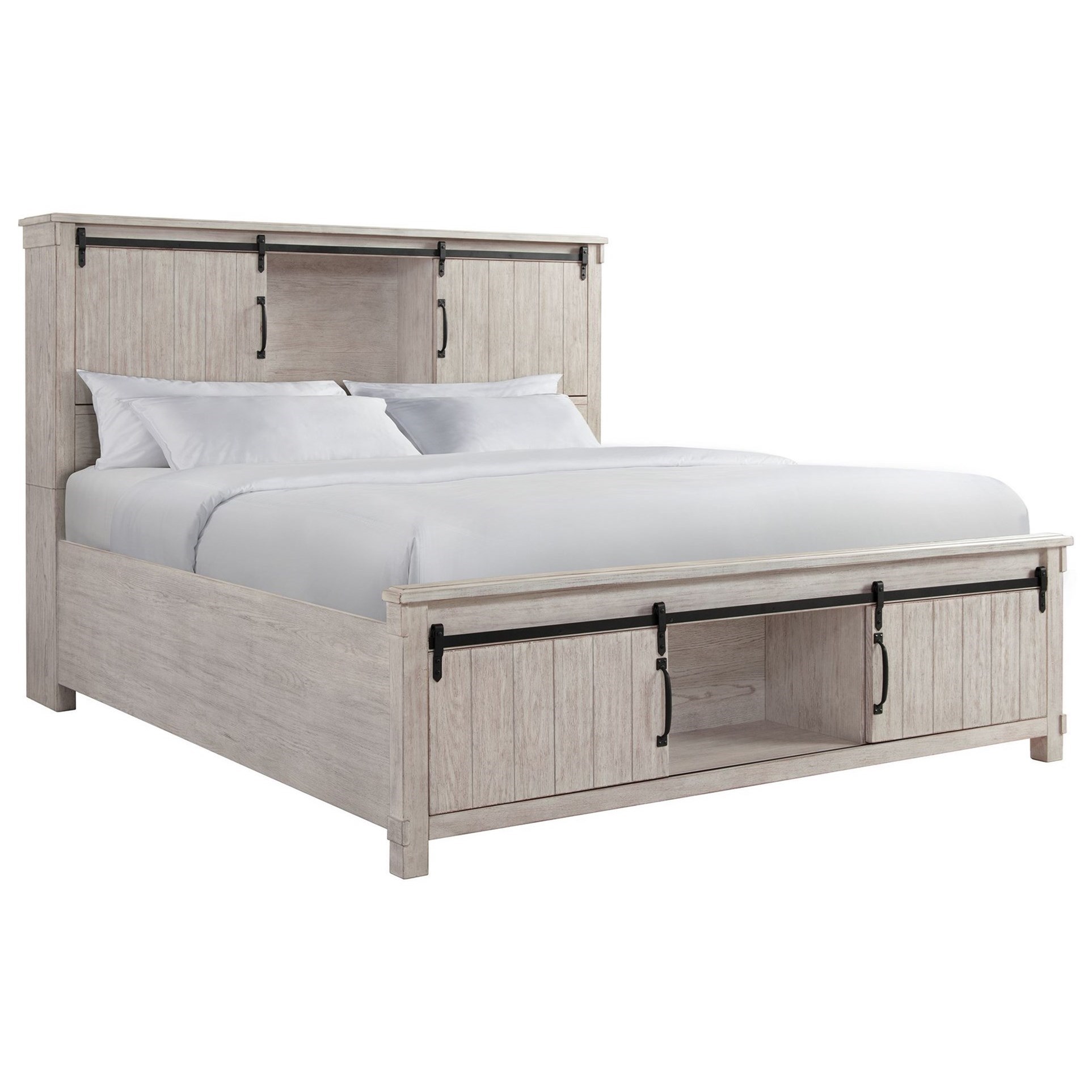 Farmhouse king bed with storage discount